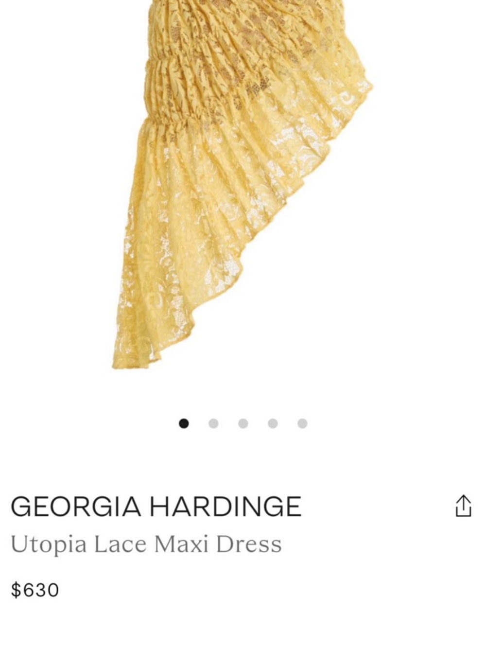 Asymmetrical One-Shoulder Yellow Lace Dress - Picture 3 of 3